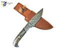 Damascus Knife/ Titan/ Camp / Dyed Bone TD-191Y (1)