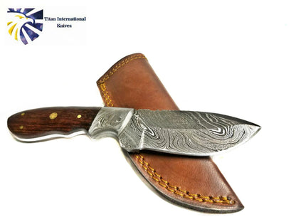 Hand forged knife, Damascus knife, Hand forged Damascus, Hand made hunting knife, Camping knife by Titan Td-182