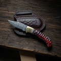 Crimson Ridge Damascus Folding Knife - TK-432