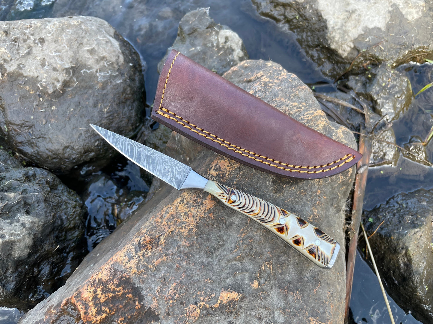 Handmade High Carbon Damascus Pairing and utility Knife TK-033
