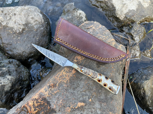 Handmade High Carbon Damascus Pairing and utility Knife TK-033