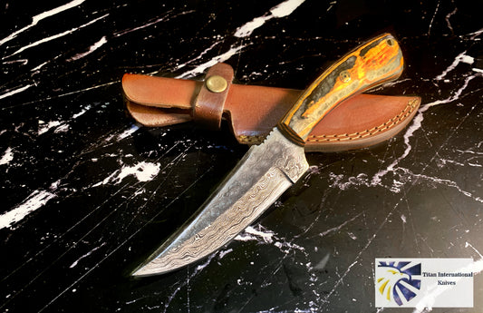 Damascus Hunting/Skinner Knife TD-218