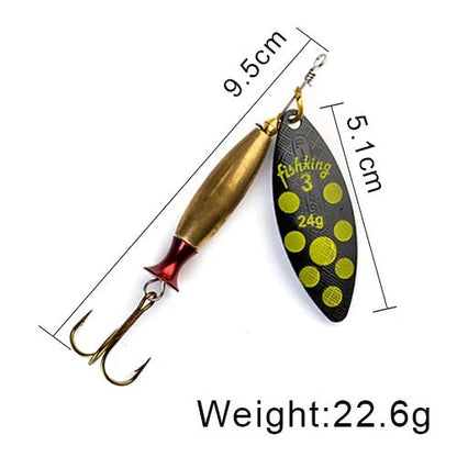 FISH KING Metal Spinner Lure – 18g/24g Long Cast Hard Bait with Hook